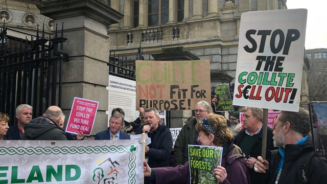 Protesters demand end of Coillte deal with 'vulture fund'
