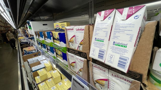 Irish dairy produce on shelves in Shanghai