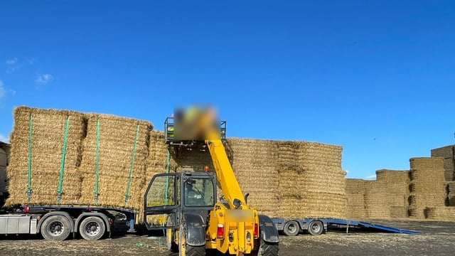 Firefighters respond to medical emergency on stack of bales