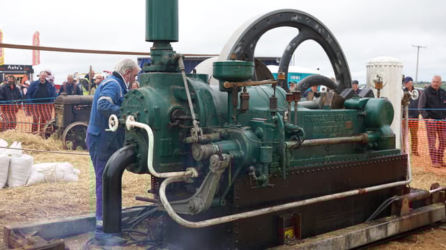 Early Crossley oil engine rescued from feed mill