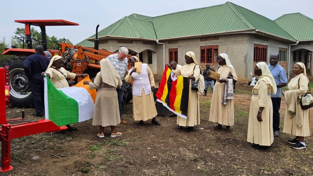 Ugandan nuns receive tractor donated by Irish farmers