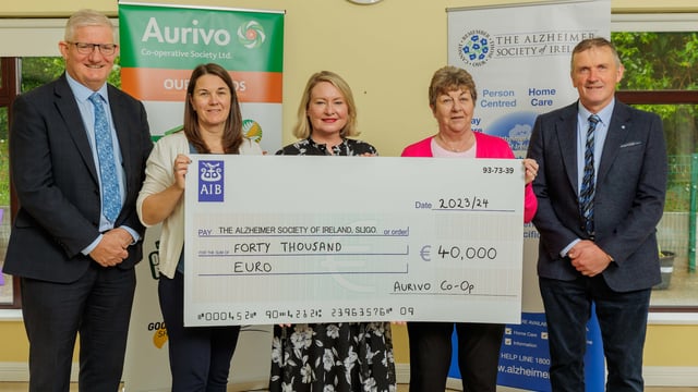 Aurivo raises €40,000 for Alzheimer Society of Ireland