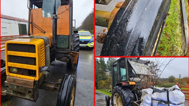 Gardaí stop tractor driver who replaced windscreen with timber