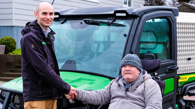 Adapted John Deere gives disabled man new lease on life