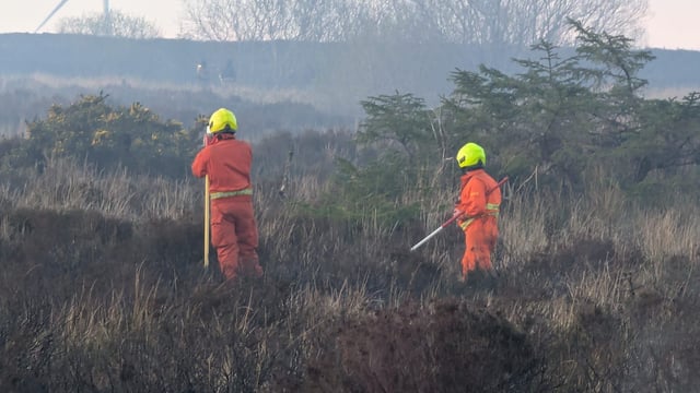 Gorse fire in Cavan assisted by helicopter water drop