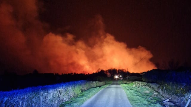 Watch: Public urged to be 'ultra aware' after Westmeath bog fire