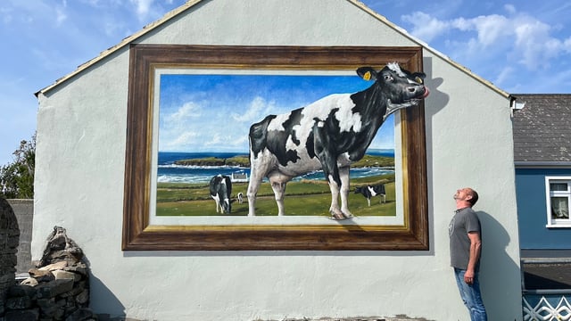 'Escaping cow' mural draws the crowds to Co. Clare